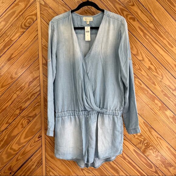 Anthropologie Cloth & Stone Chambray Romper - Picture 7 of 8